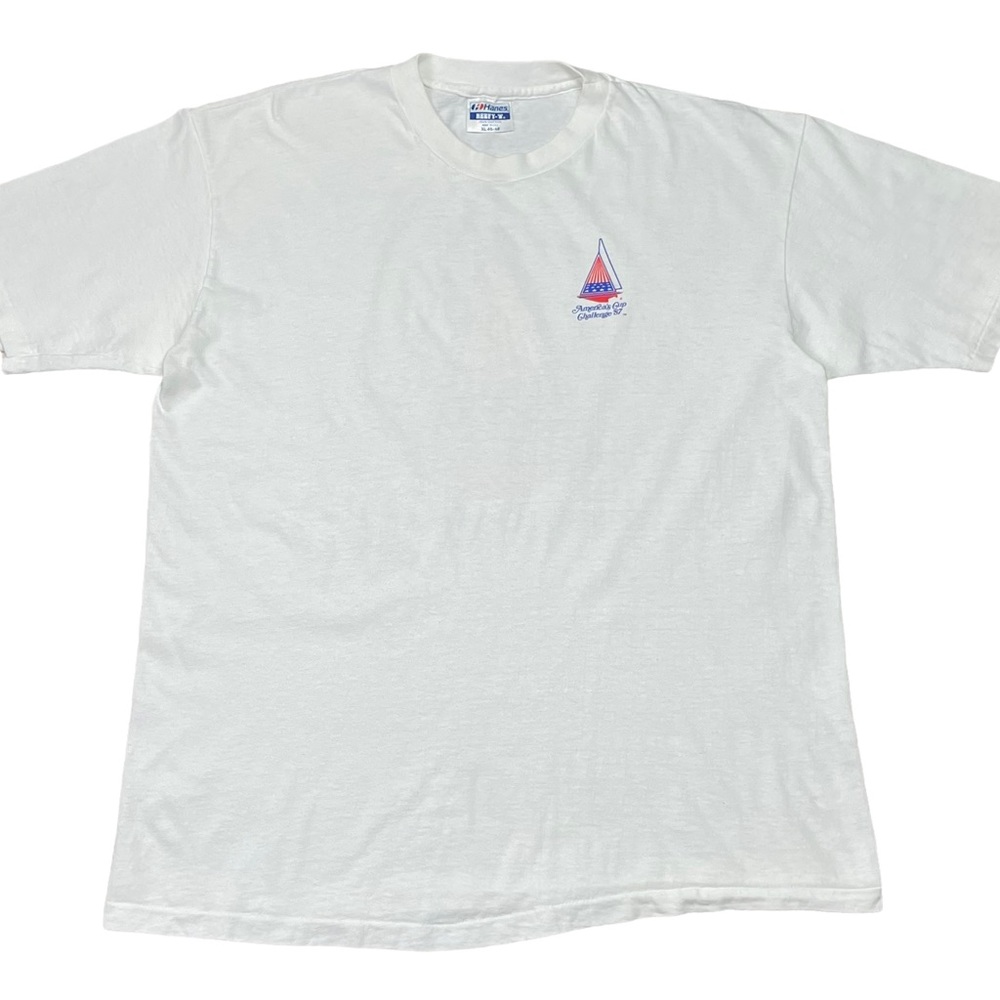 Vintage SAILING Tshirt 1987 America’s Cup Challenge Sail Boat Tee sz XL